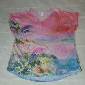 Art & Sol Tropical Print Top